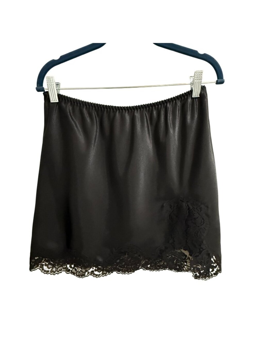Vintage Victorias Secret Black Lace Trim Half Slip Skirt Size S Mini Coquette